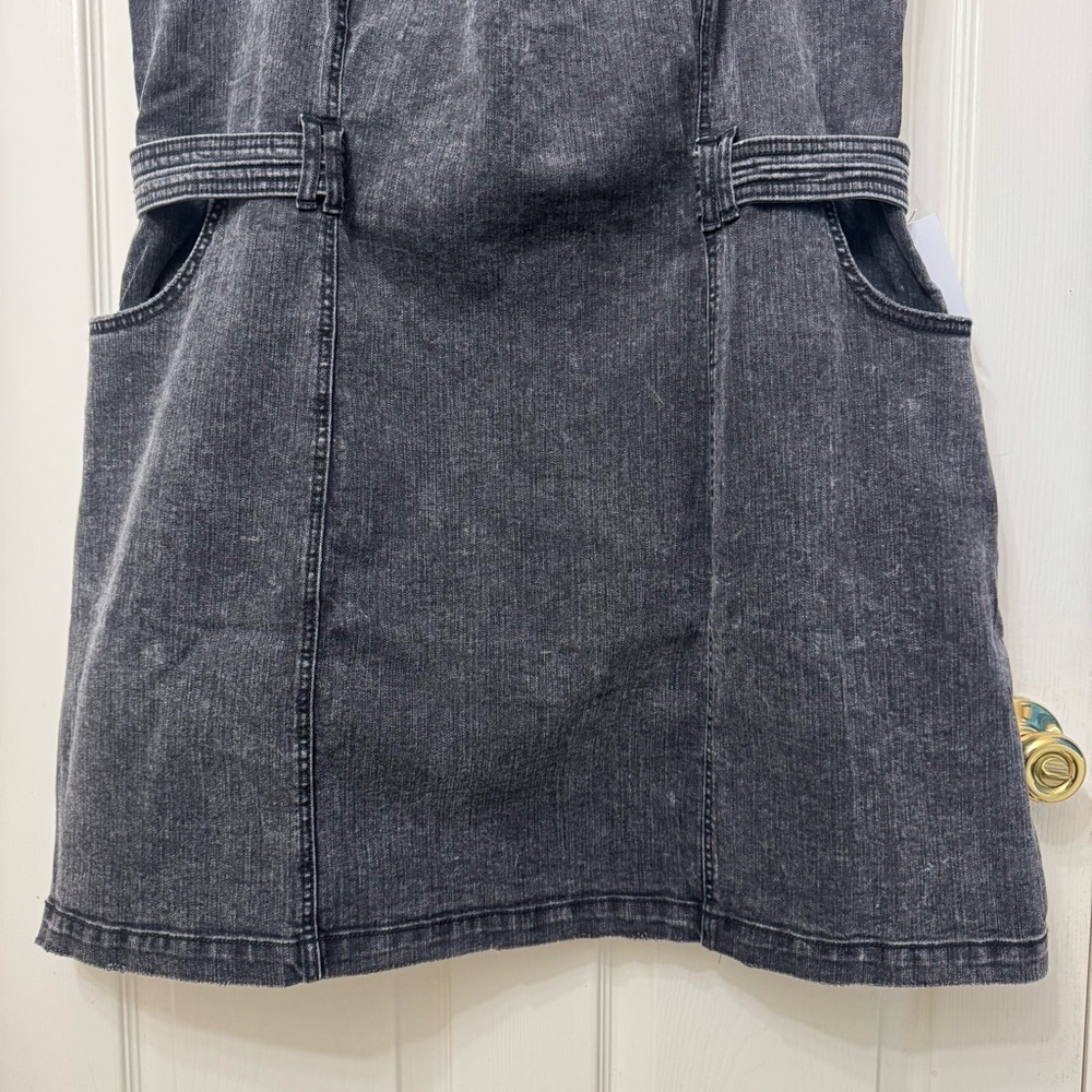 Jessica Simpson Denim Jean Overall Dress Black Gray Wash Plus Size 1X NWT - Picture 6 of 15